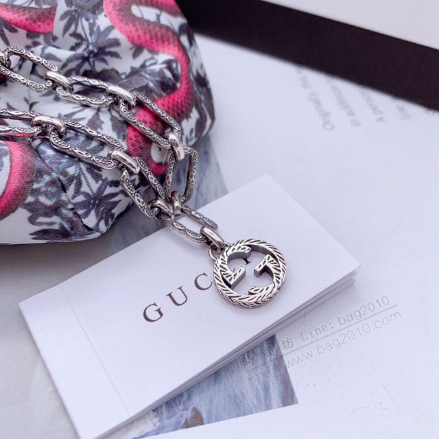 GUCCi飾品 古馳女手鏈 Gucci古奇新款 時尚簡約風格 925銀雙G復古刻紋手鏈  zgbq1084